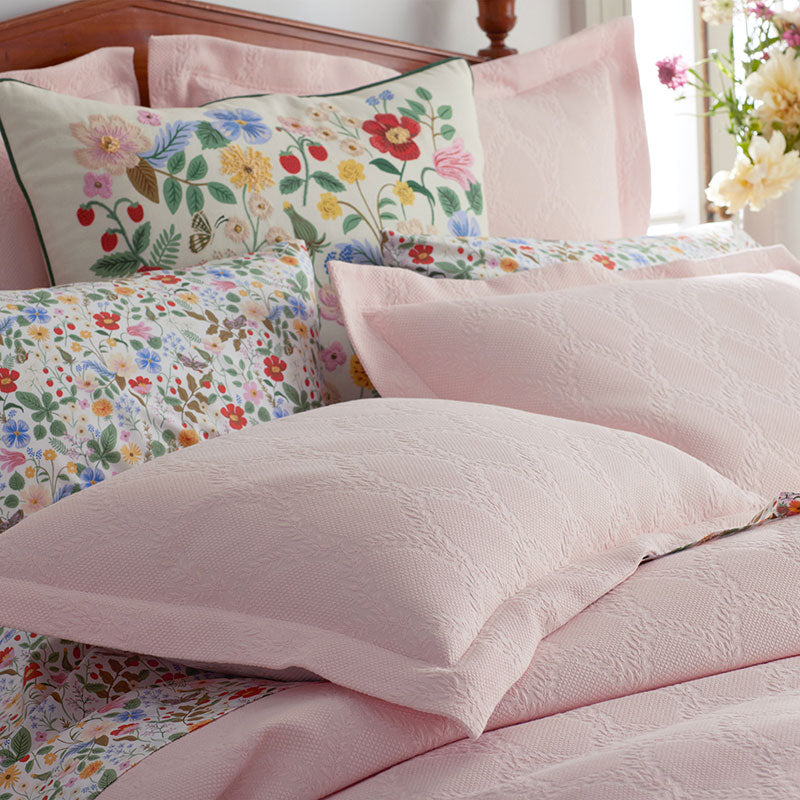 Strawberry Fields Decorative Square Pillow Cover - Cream Multi