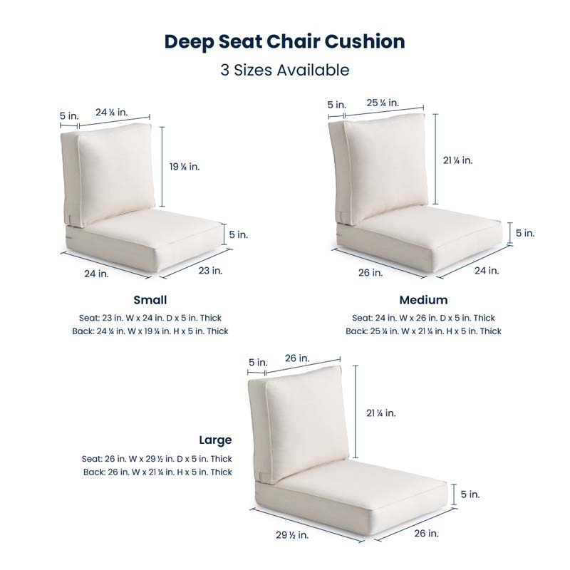 Deep Seat Chair & Seatback Cushion - Navy, Small