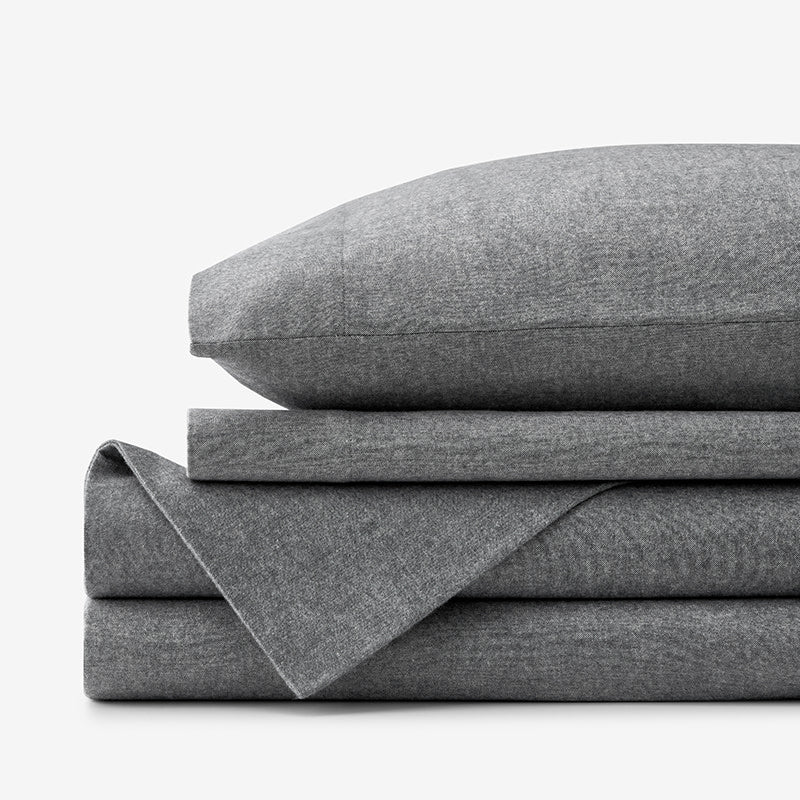 Bromley Premium Ultra-Cozy Flannel Bed Sheet Set - Smoke, Twin