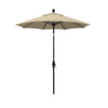 Round Outdoor Patio Umbrella, Fiberglass with Twist Tilt - Bronze Finish, Antique Beige, 7.5'
