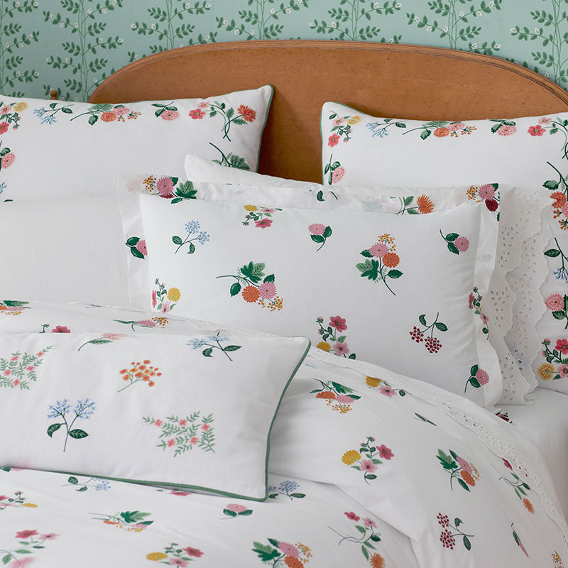 Dahlia Decorative Square Pillow Cover - White Multi, 26 in. x 26 in.