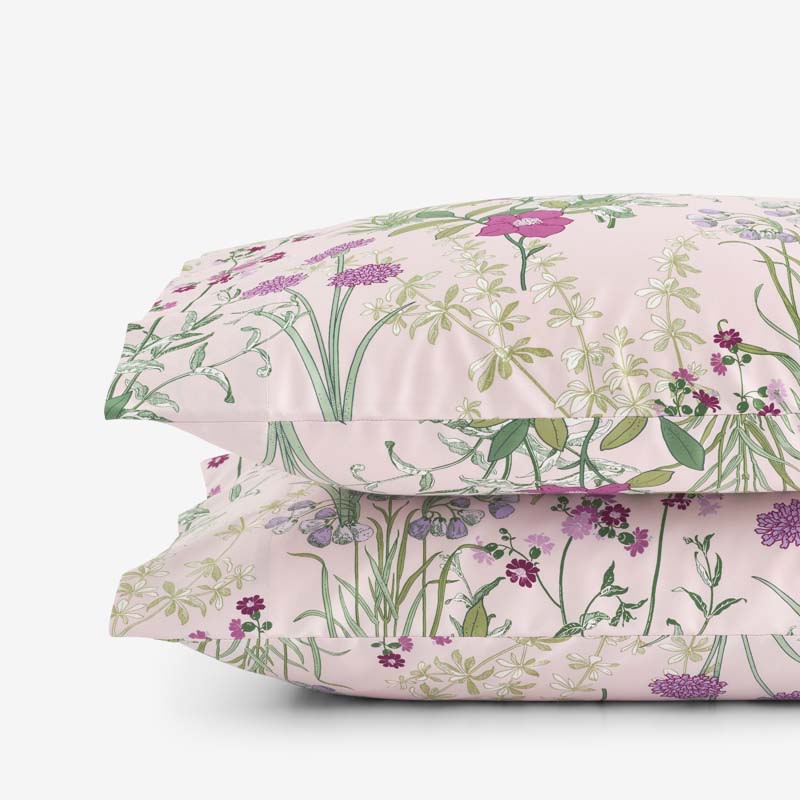 Bloom Meadow Classic Smooth Sateen Pillowcase Set - Blush, King