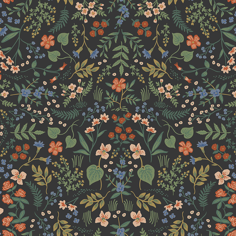 Wildwood Traditional Wallpaper - Black Multi, Roll