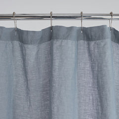 Premium Breathable Washed Linen Solid Shower Curtain - Dusty Blue