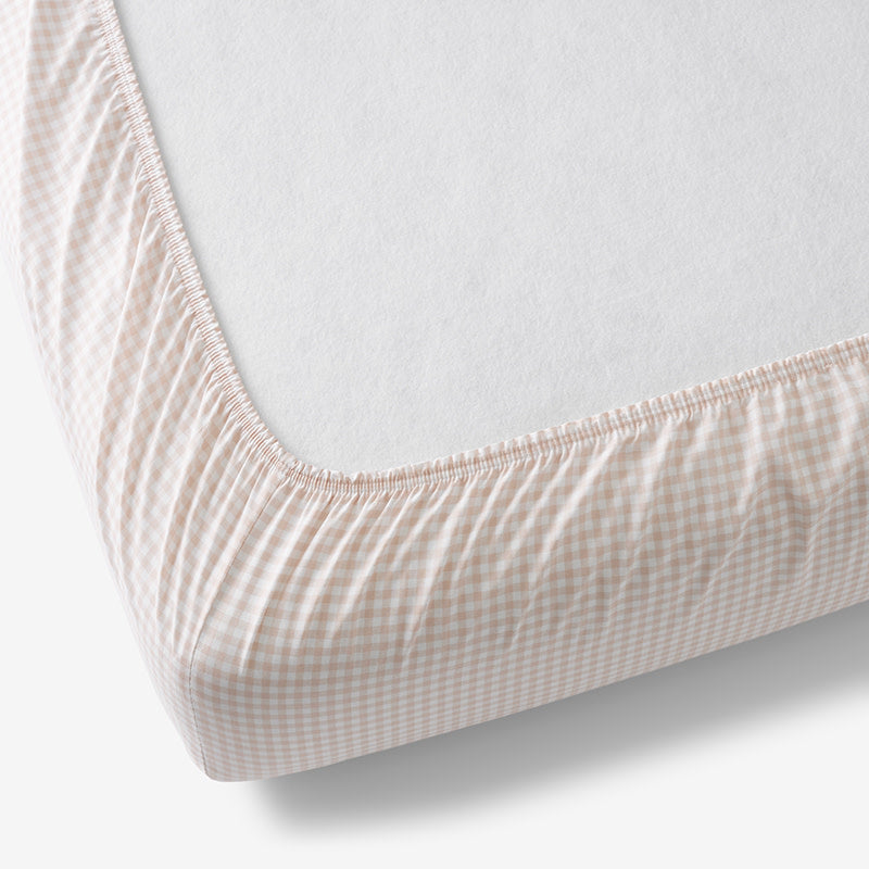 Ditsy Gingham Classic Cool Organic Cotton Percale Fitted Crib Sheet - Pink