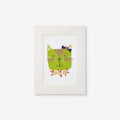 Stylish Cats Wall Art - Green