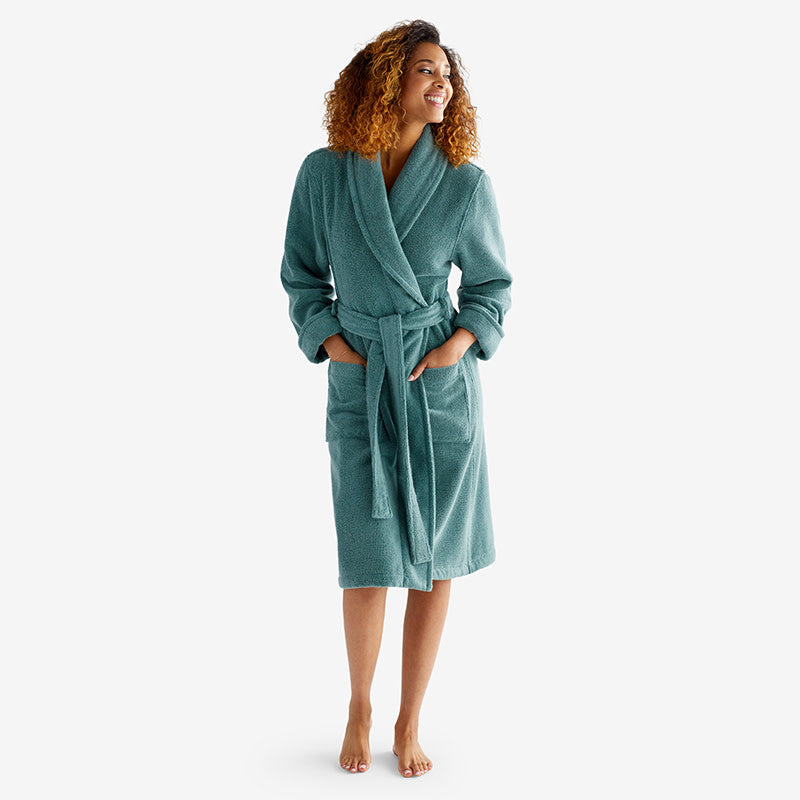Women's Short Robe - Green Agate, XL