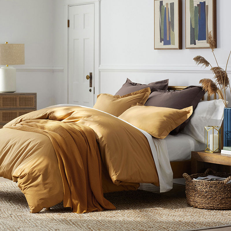 Classic Cool Cotton Percale Pillowcase Set - Amber, Standard