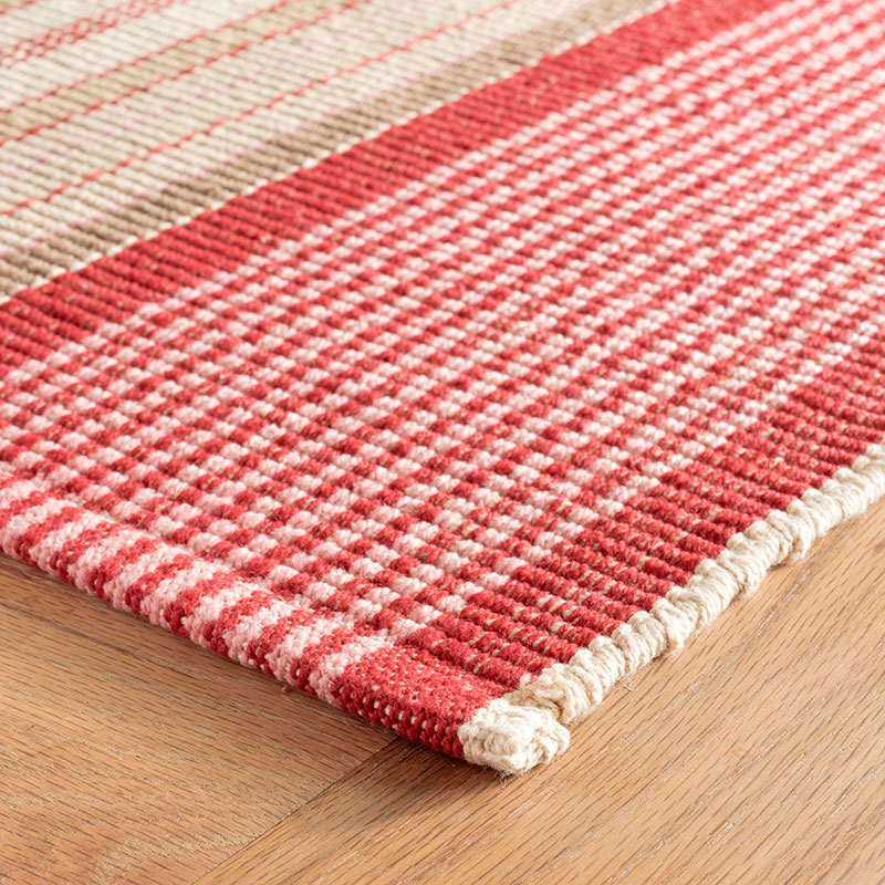 Framboise Handwoven Cotton Rug - Red, 6' x 9'
