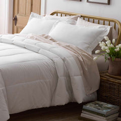 Solid Garment Washed Cotton Percale Comforter - White, King/Cal. King