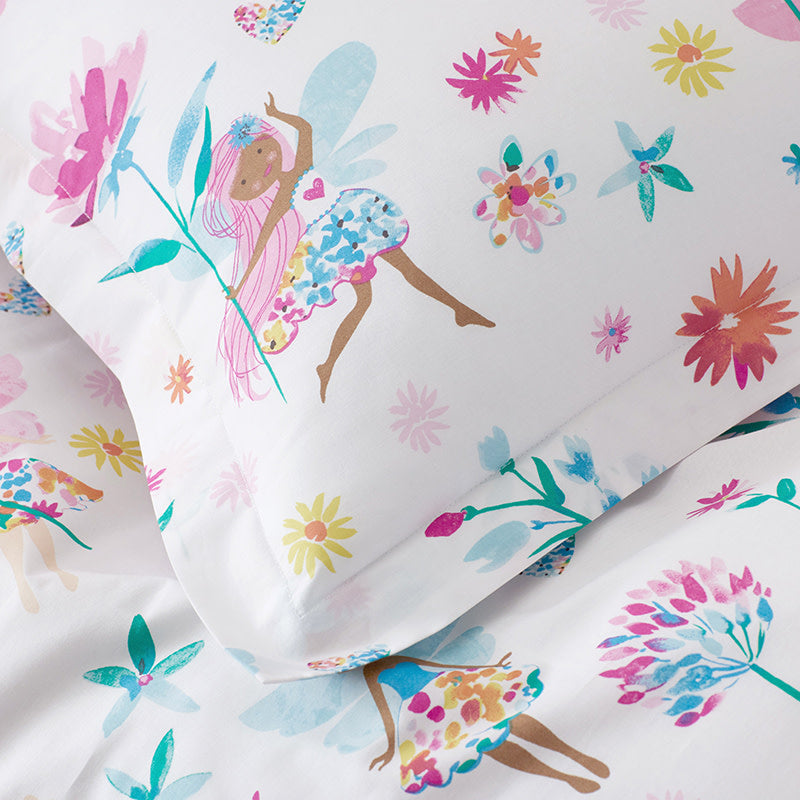 Floral Fairies Classic Cool Organic Cotton Percale Sheet Set - Multi, Queen