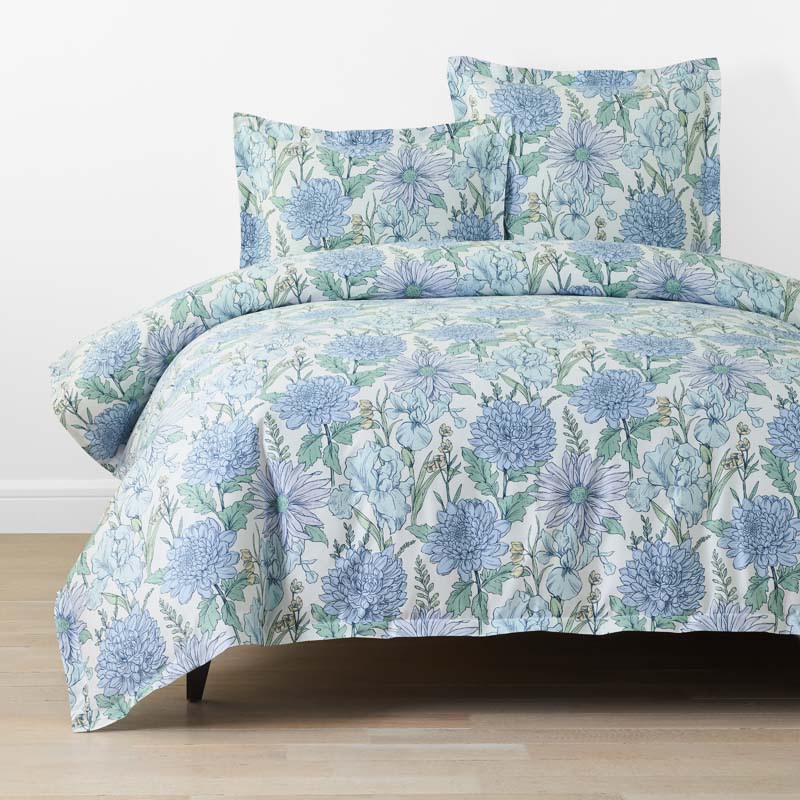 Garden Bliss Classic Smooth Sateen Duvet Cover - Blue Multi, Twin/Twin XL