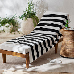 Classic Cabana Stripe Beach Towel - Black