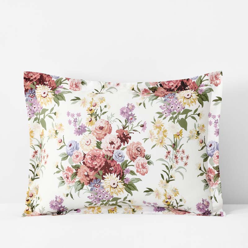 Nature's Bouquet Classic Smooth Sateen Sham - Cream Multi, Standard