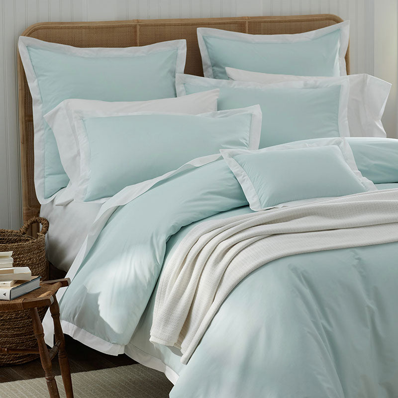 Solid Border Classic Cool Cotton Percale Sham - Pale Blue, King