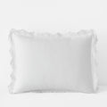 Embroidered Scallop Classic Smooth Sateen Solid Sham - White, Standard