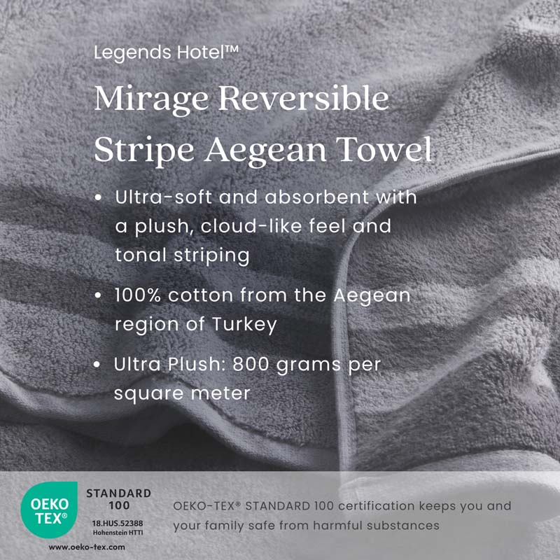 Mirage Aegean Cotton Reversible Stripe Hand Towel - Ecru