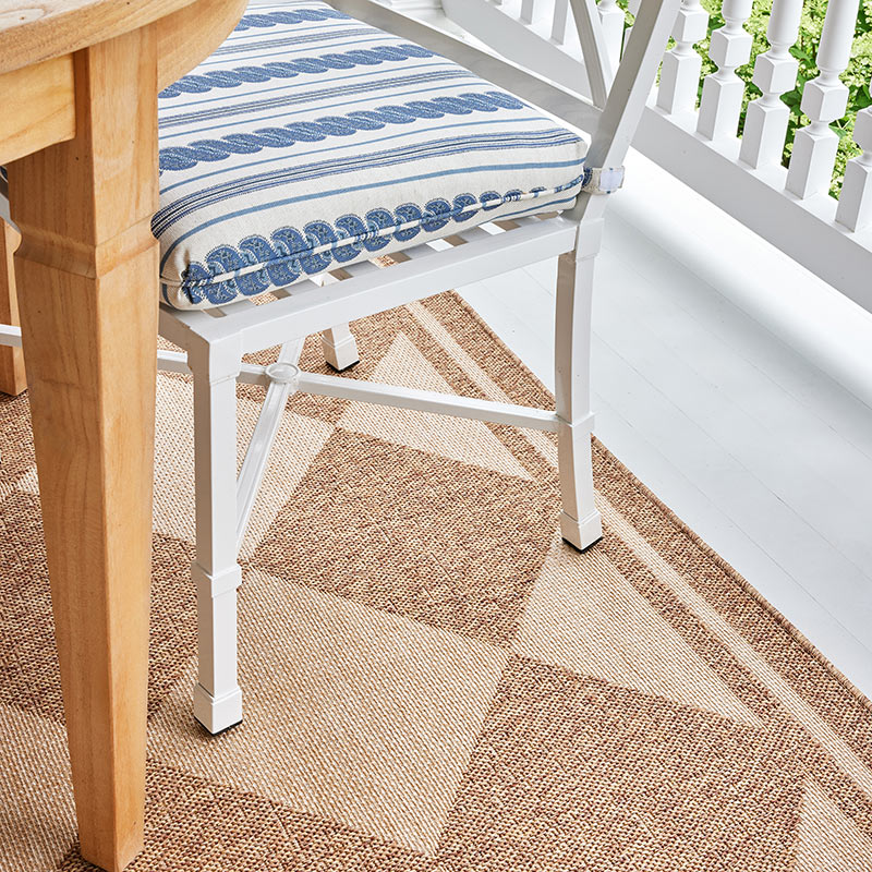 Diamond Checkered Outdoor Rug -  Natural, 3' x 5'