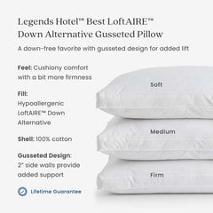 Premium Best Down Alternative Pillow - Gusseted, Medium, Standard