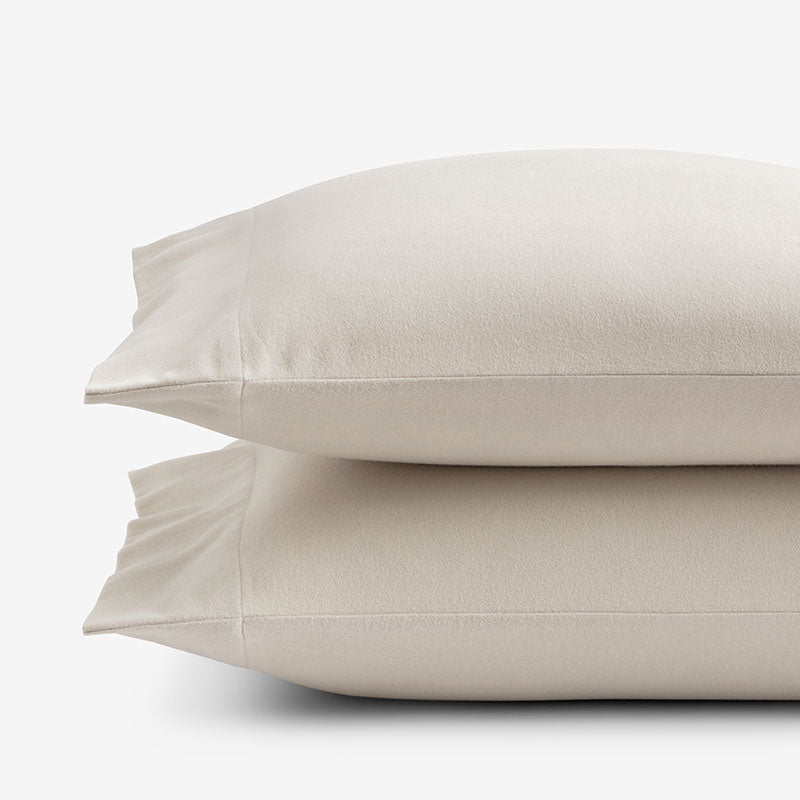 Classic Ultra-Cozy Cotton Velvet Flannel Pillowcase Set - Oatmeal, King
