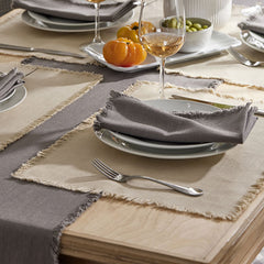 Solid Fringe Placemats, Set of 4 - Putty