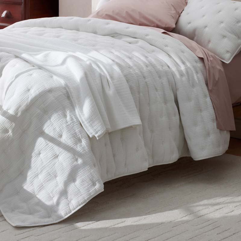 Gauze Deco Quilted Sham - Off White, King