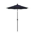 6' Round Outdoor Patio Umbrella, Aluminum with Push Button Tilt - Bronze Finish, Navy
