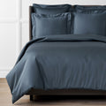 Premium Smooth Supima® Cotton Wrinkle-Free Sateen Duvet Cover - Steel Blue, Full/Queen