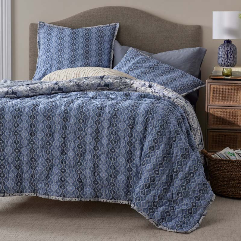 Royal Mirage Reversible Quilt - Blue, Twin/Twin XL