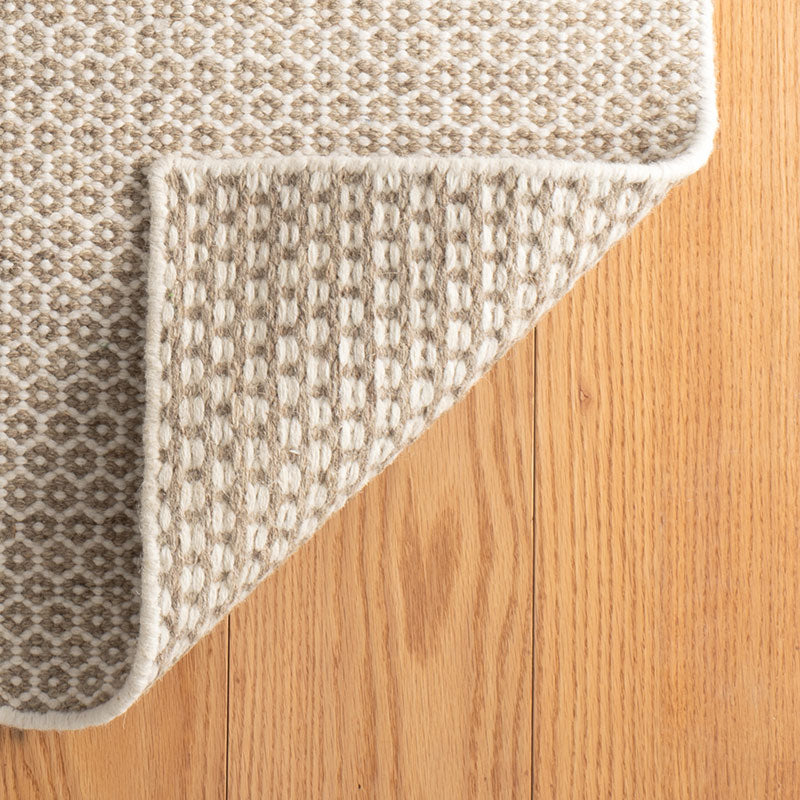 Honeycomb Handwoven Wool Rug -  Natural, 2' x 3'