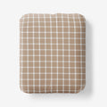Classic Stripes and Plaids Cool Yarn-Dyed Cotton Percale Fitted Bed Sheet - Windowpane Taupe, King